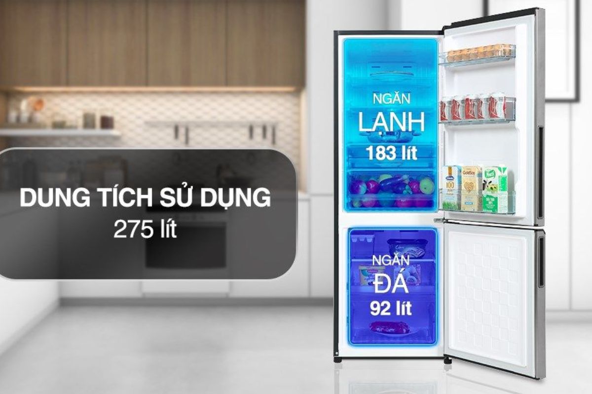 dung tích tủ lạnh Hitachi sẽ thay đổi tuỳ theo dòng tủ lạnh